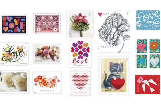 Love and wedding stamps for Valentine's Day