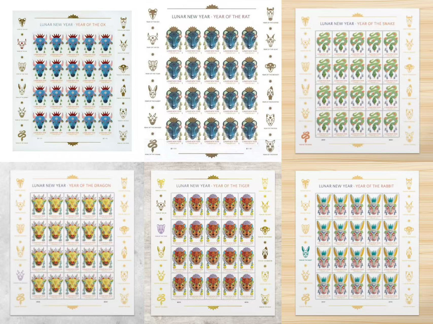 Lunar new year forever stamps mix