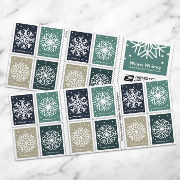 Winter Whimsy stamps--100pcs