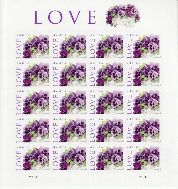 Love: Pansies in a Basket 100pcs(5 sheets)