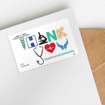 Thank you,Healthcare community stamps-100pcs