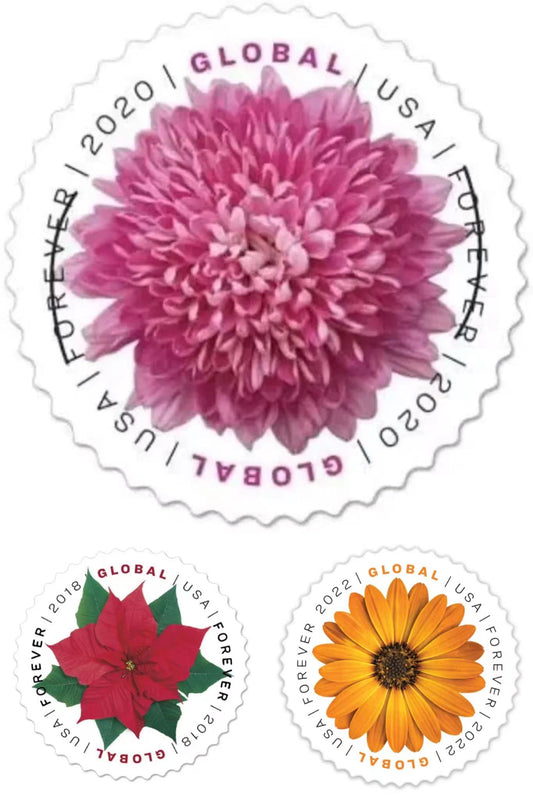 Global stamps 5 sheet/50 pcs