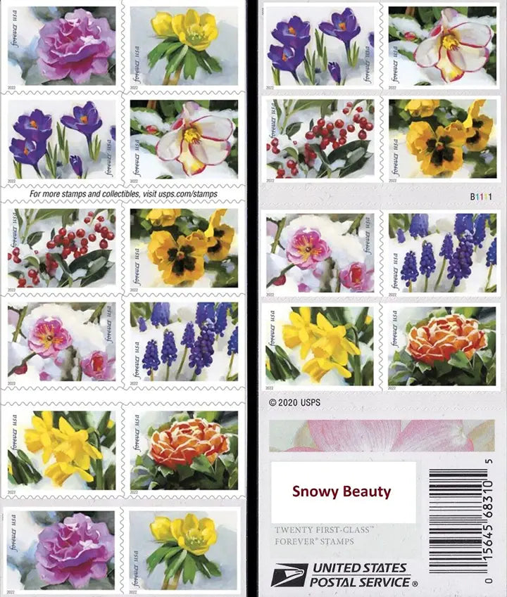 Snowy Beauty  100pcs(5 sheets)