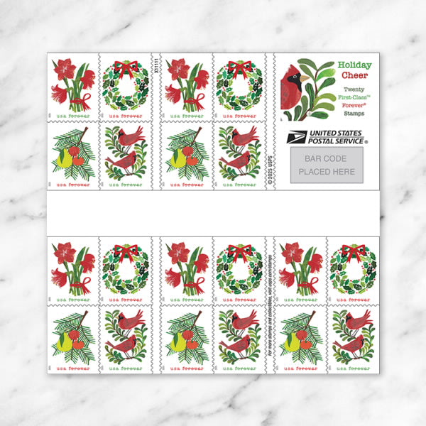 Holiday Cheer Stamps, Book of 20