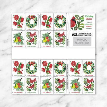 Holiday Cheer Stamps, Book of 20