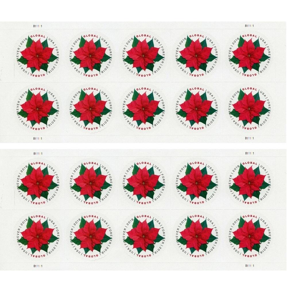 Global Poinsettia 2018 50pcs(5 sheets)